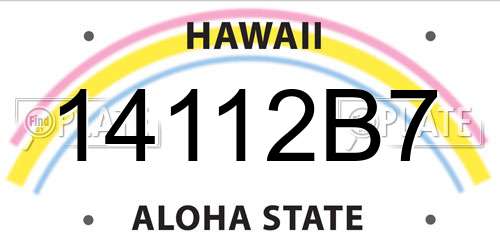 14112B7 Hawaii License Plate