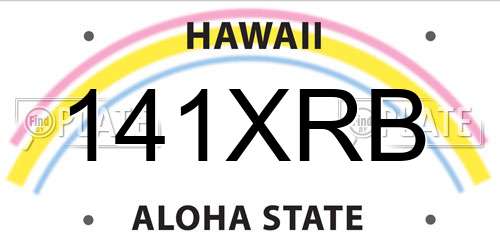 141XRB Hawaii License Plate