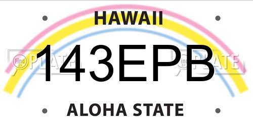 143EPB Hawaii License Plate