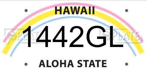1442GL Hawaii License Plate