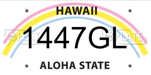1447GL Hawaii License Plate