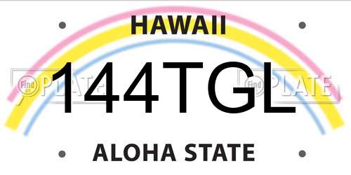 144TGL Hawaii License Plate