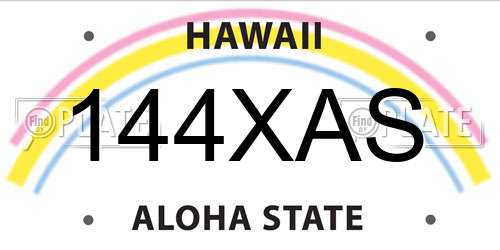 144XAS Hawaii License Plate