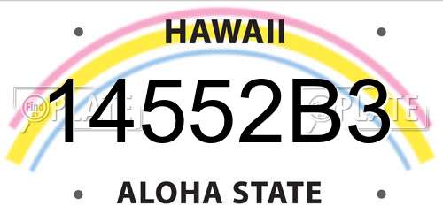 14552B3 Hawaii License Plate