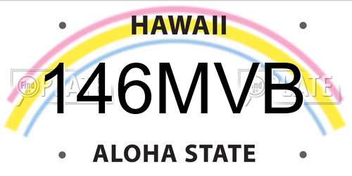 146MVB Hawaii License Plate