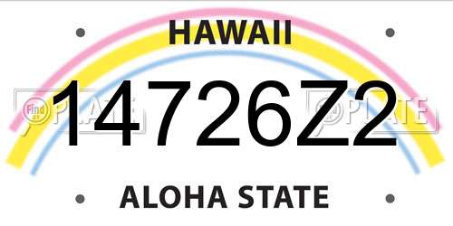 14726Z2 Hawaii License Plate