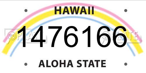 1476166 Hawaii License Plate