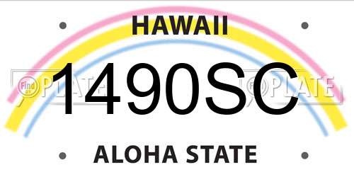 1490SC Hawaii License Plate