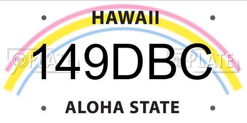 149DBC Hawaii License Plate