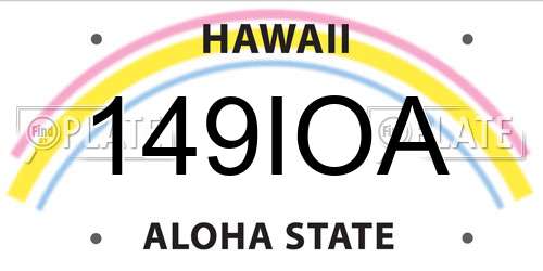 149IOA Hawaii License Plate