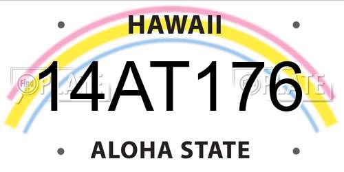 14AT176 Hawaii License Plate