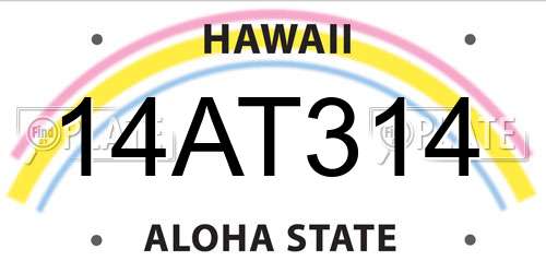 14AT314 Hawaii License Plate