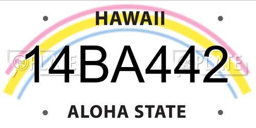 14BA442 Hawaii License Plate