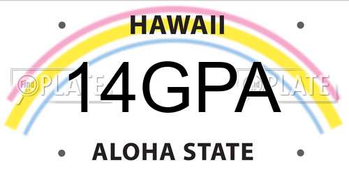 14GPA Hawaii License Plate