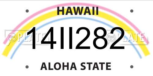 14II282 Hawaii License Plate