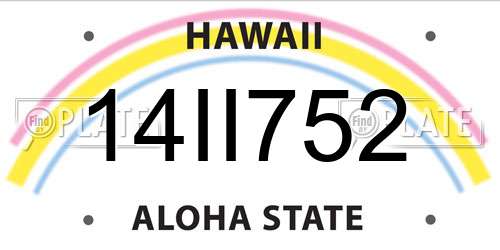 14II752 Hawaii License Plate
