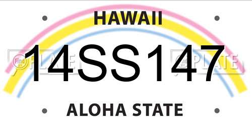 14SS147 Hawaii License Plate
