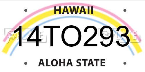 14TO293 Hawaii License Plate