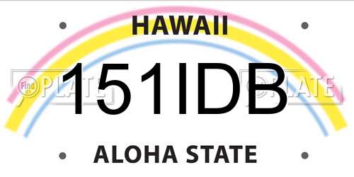 151IDB Hawaii License Plate