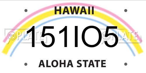 151IO5 Hawaii License Plate