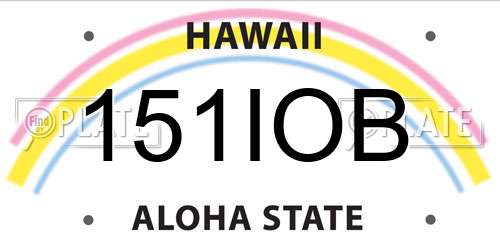 151IOB Hawaii License Plate