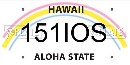 151IOS Hawaii License Plate