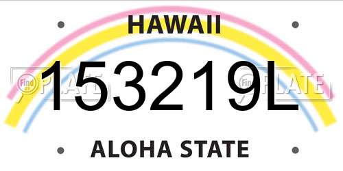 153219L Hawaii License Plate