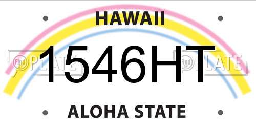 1546HT Hawaii License Plate