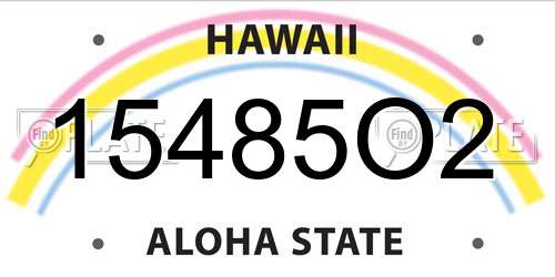 15485O2 Hawaii License Plate