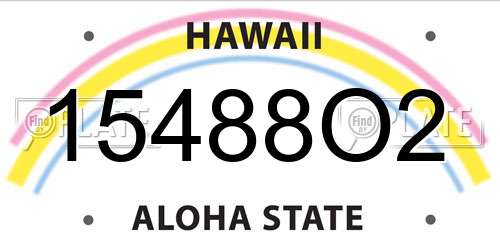 15488O2 Hawaii License Plate