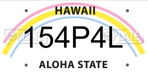 154P4L Hawaii License Plate