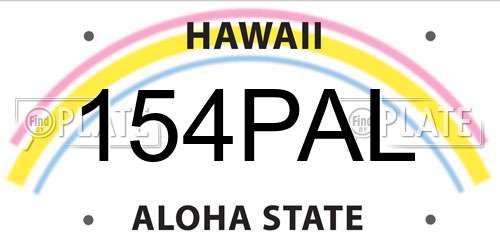 154PAL Hawaii License Plate