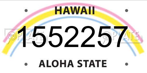 1552257 Hawaii License Plate