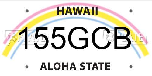 155GCB Hawaii License Plate