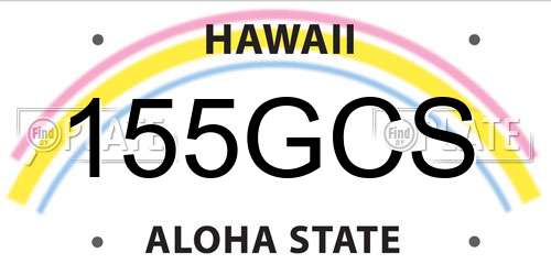 155GCS Hawaii License Plate