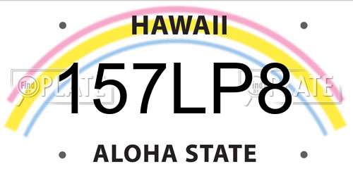 157LP8 Hawaii License Plate