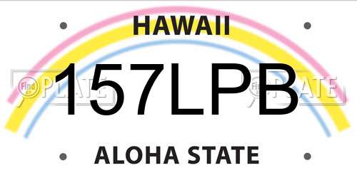 157LPB Hawaii License Plate