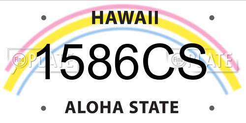 1586CS Hawaii License Plate