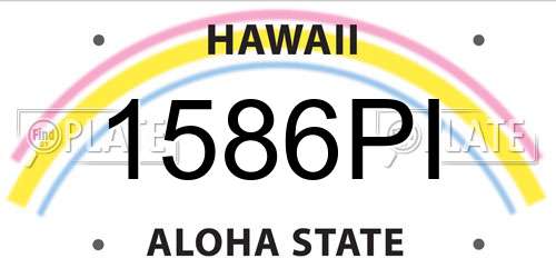 1586PI Hawaii License Plate
