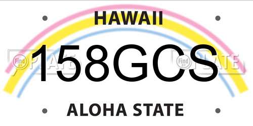 158GCS Hawaii License Plate
