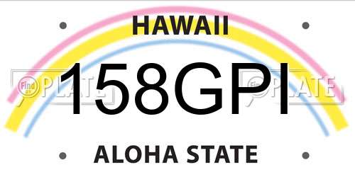 158GPI Hawaii License Plate
