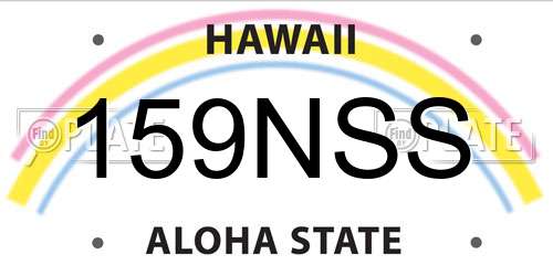 159NSS Hawaii License Plate