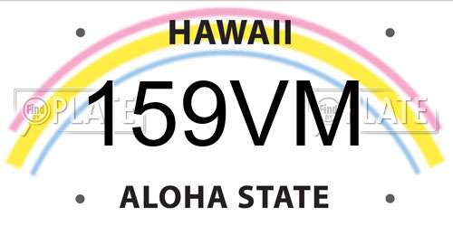 159VM Hawaii License Plate