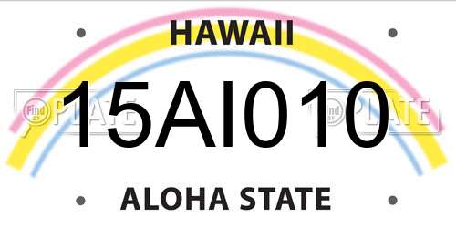 15AI010 Hawaii License Plate