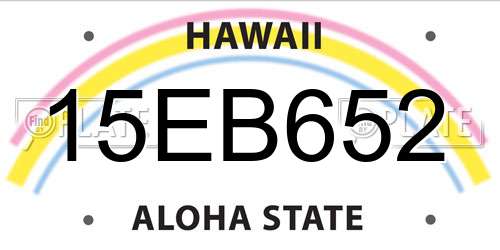 15EB652 Hawaii License Plate