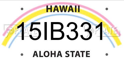 15IB331 Hawaii License Plate
