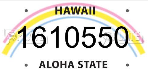 1610550 Hawaii License Plate
