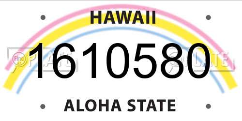 1610580 Hawaii License Plate