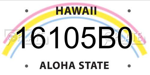 16105B0 Hawaii License Plate