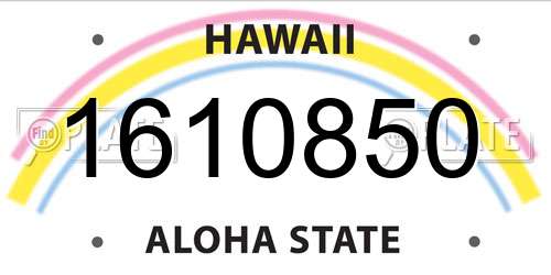 1610850 Hawaii License Plate